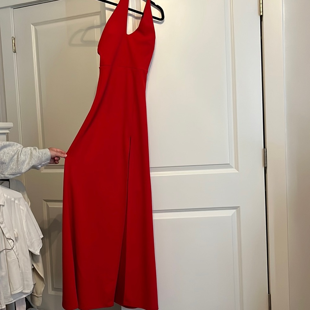 red one shoulder prom dress